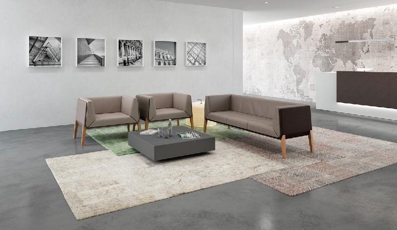 Canapé d'accueil 2 places Design ACCORD - Offisit - Gris anthracite_1