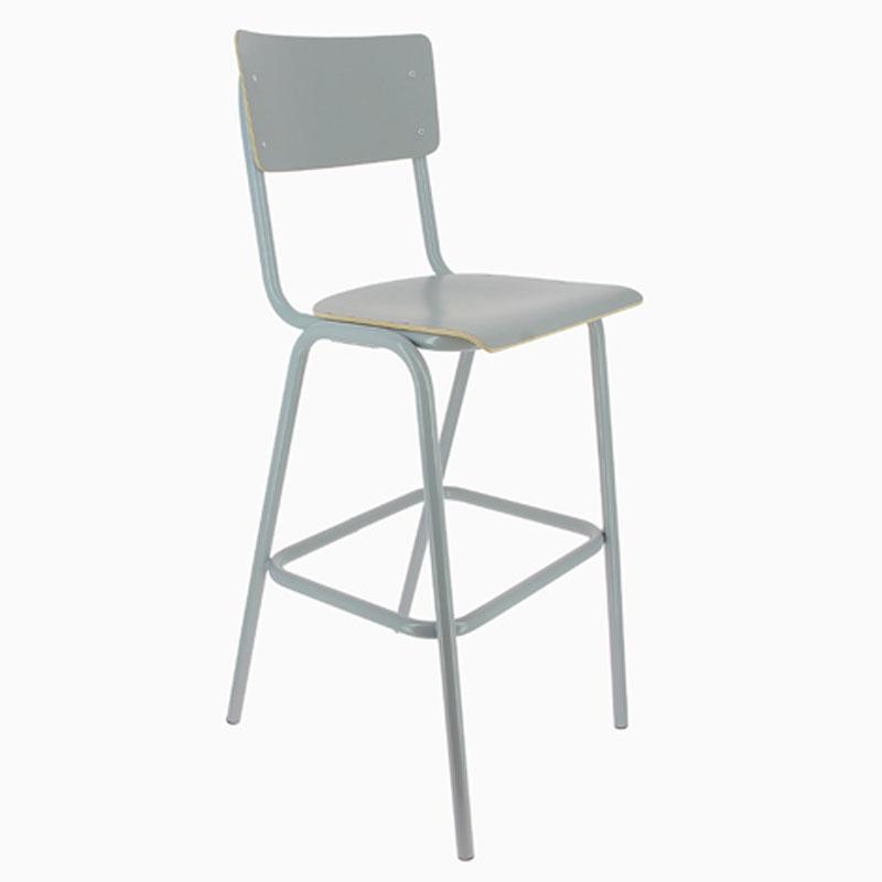 Chaise Haute de Bar  Style Vintage - GRIS_1