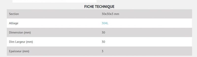 Découpe inox laminé 304L 1,4507 - Hyperacier - section 30x30x3 mm_1