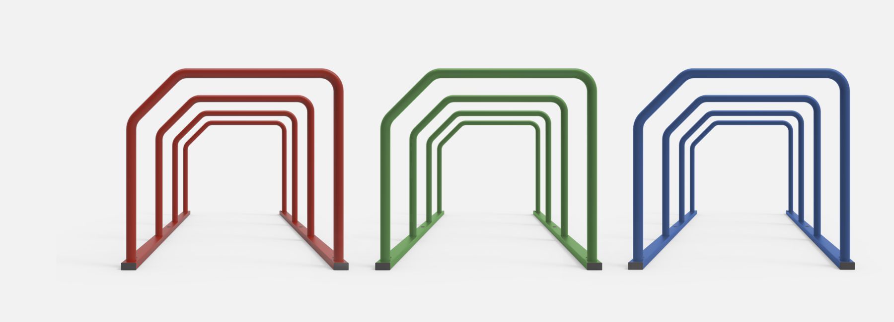 Fabius - Parking à vélos modulaire - City Design - Tubes ronds en acier galvanisé thermolaqué avec poteau signalétique_1