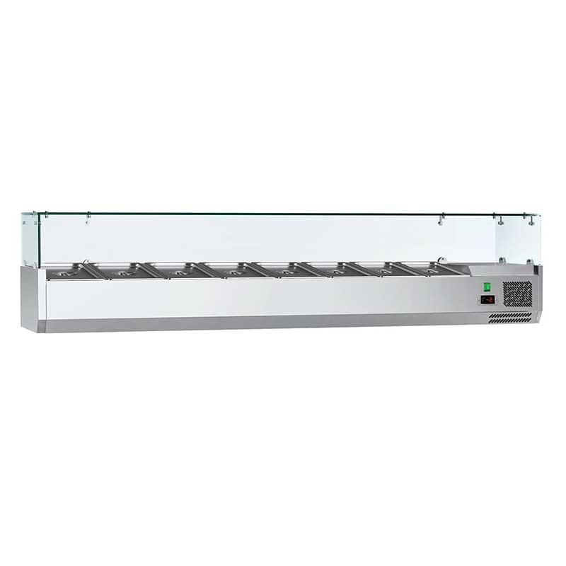 Vitrine à ingrédients réfrigérée avec pare-haleine - 8 x GN 1/4_1