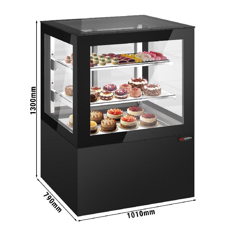 Vitrine à pâtisserie réfrigérée 1010 mm - LED et 2 étagères_1