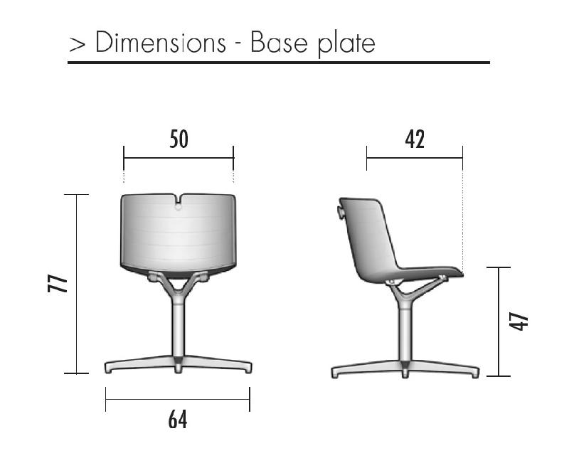 Chaise de conférence Mork avec pied chromé. - Beige_1