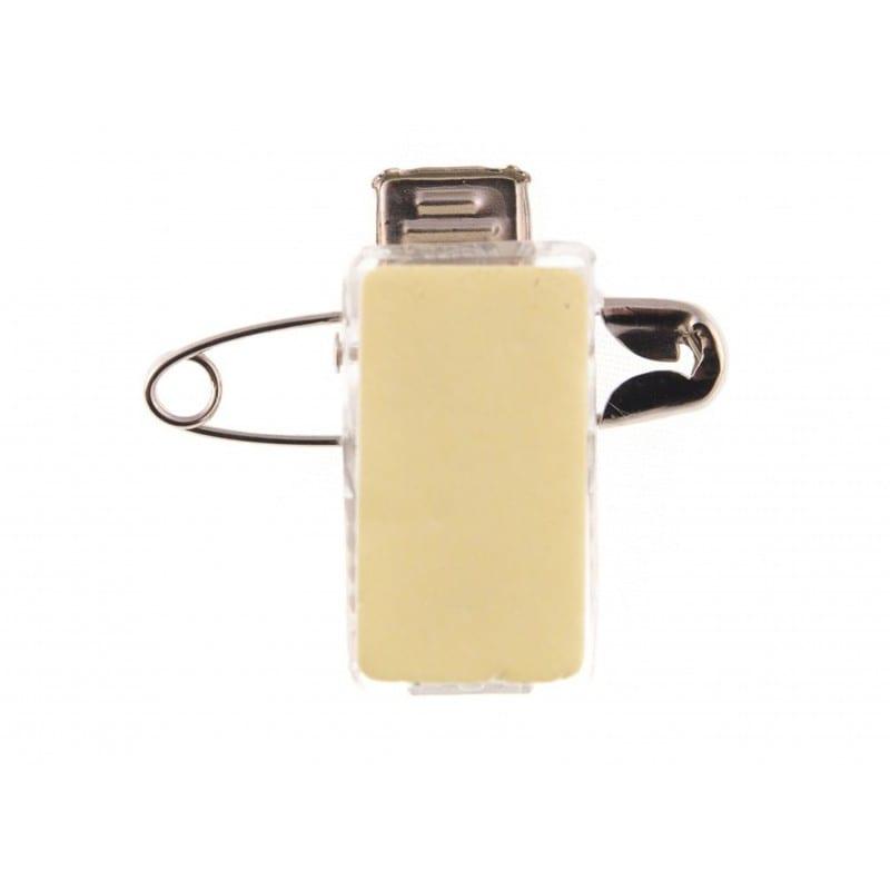 Clip adhésif métal à pince crocodile avec épingle de sûreté - 22x12 mm - Conditionnement par 100_1