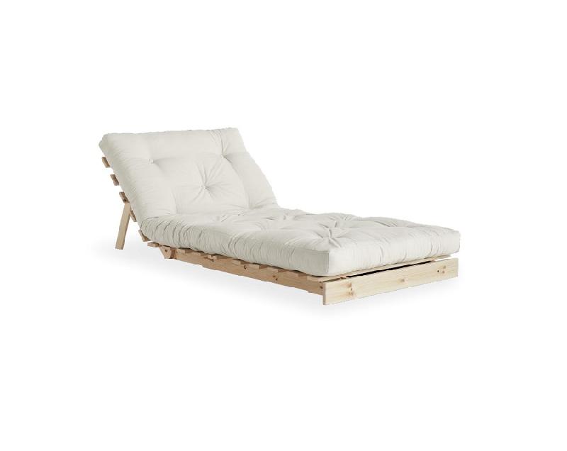 Fauteuil convertible futon ROOTS - pin naturel - coloris naturel - couchage 90 x 200 cm - design japonais et scandinave_1