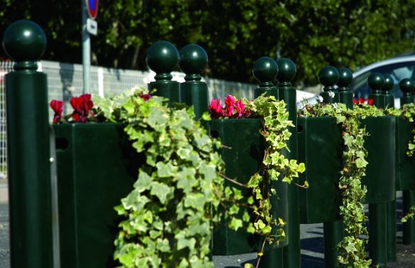 Panier à fleurir Classico - idéal pour potelets standards - jardinière 30L avec réserve d'eau 10L_1