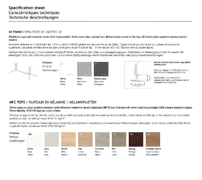 Table de réunion rectangulaire X2 - Officity - Anthracite, Noyer canaletto_1