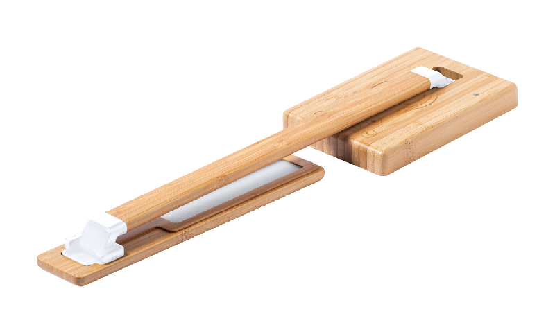 Lampe de bureau multifonctionnelle en bambou - 25 LED, luminosité réglable, chargeur rapide sans fil et port USB_1