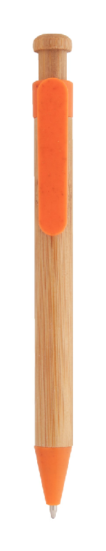 Stylo bille en bambou - Attributs en plastique de paille de blé écologique - Encre bleue_1