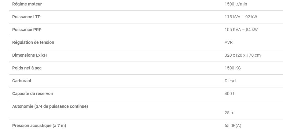 Groupe électrogène industriel Openstar 100 TVO - Worms Entreprises - 84 kW / 105 kVA - moteur diesel 4 temps, capotage insonorisé_1