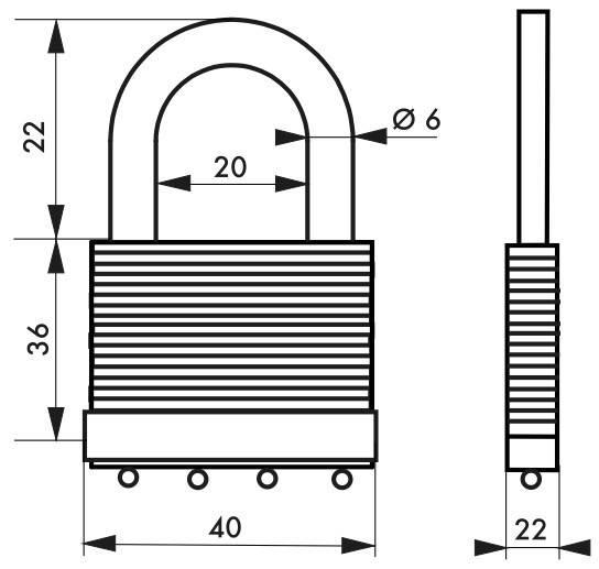 Cadenas à clé Green Adventure 40 mm - laiton, double verrouillage, 2 clés crantées - THIRARD_1