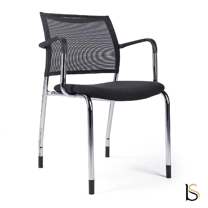 Chaise visiteurs Surf avec dossier en résille - Fixes, Patins_1