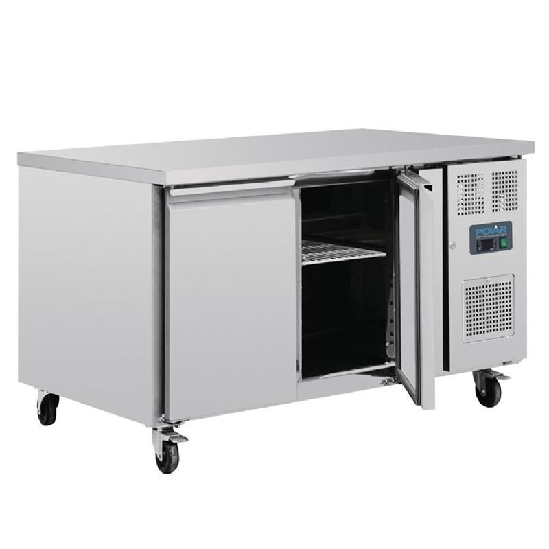 Tour pâtissier réfrigéré 2 portes avec plan de travail en inox - P800 mm Série U | Polar - UA083_1
