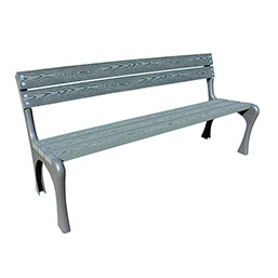 Banc en Eco composite aspect naturel - VIGO - Lattes en bois technologique et piétement en fonte_1