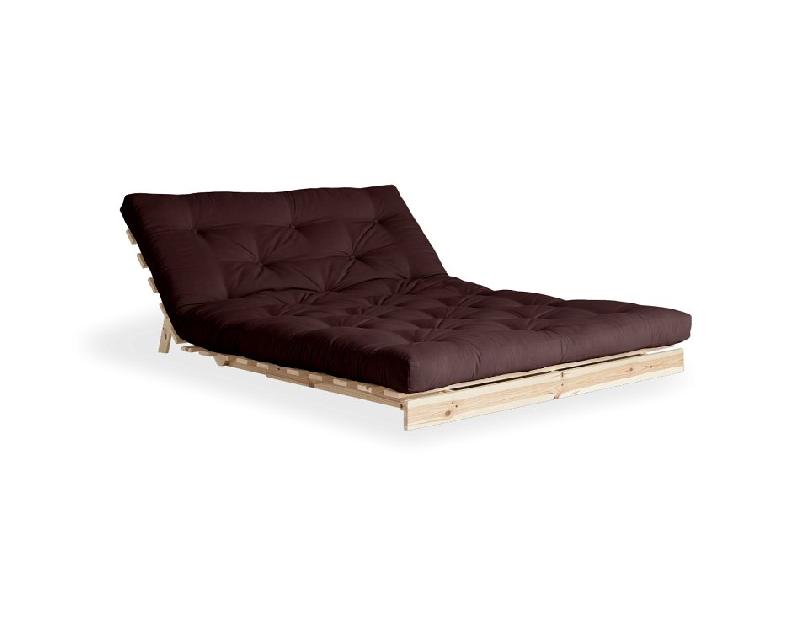 Canapé convertible futon ROOTS - pin naturel - coloris marron - couchage 160x200 cm - design japonais et scandinave_1