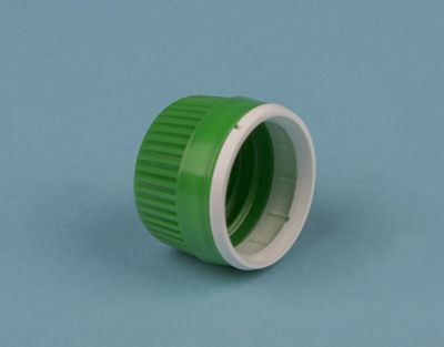 CGL014 - Bouchon à vis PE vert avec bague pour flacon DIN28 - Auxilab_1