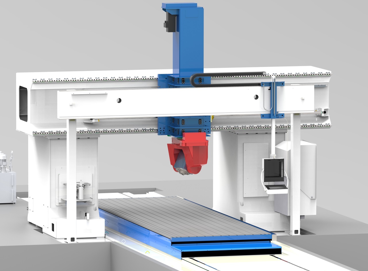 Fraiseuse DELTAX 2HT - machine de grande dimension avec tête 2 axes et table rotative - ergonomie et précision pour usinage 5 axes_1