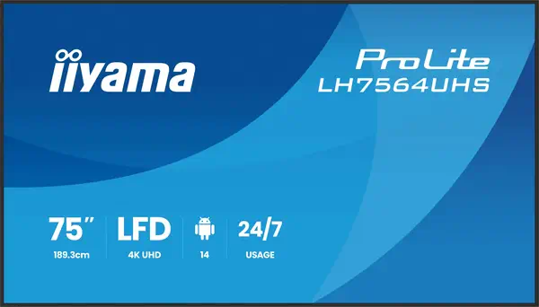 Iiyama LH7564UHS-B1AG àÉcran d'affichage dynamique àÉcran plat de signalisation numérique 190,5 cm (75_1