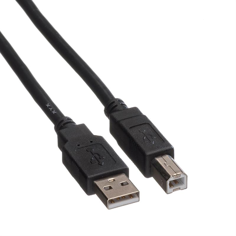 ROLINE Cavo USB 2.0 Tipo A-B 3,0 Metri – Nero, Per Stampanti E Scanner