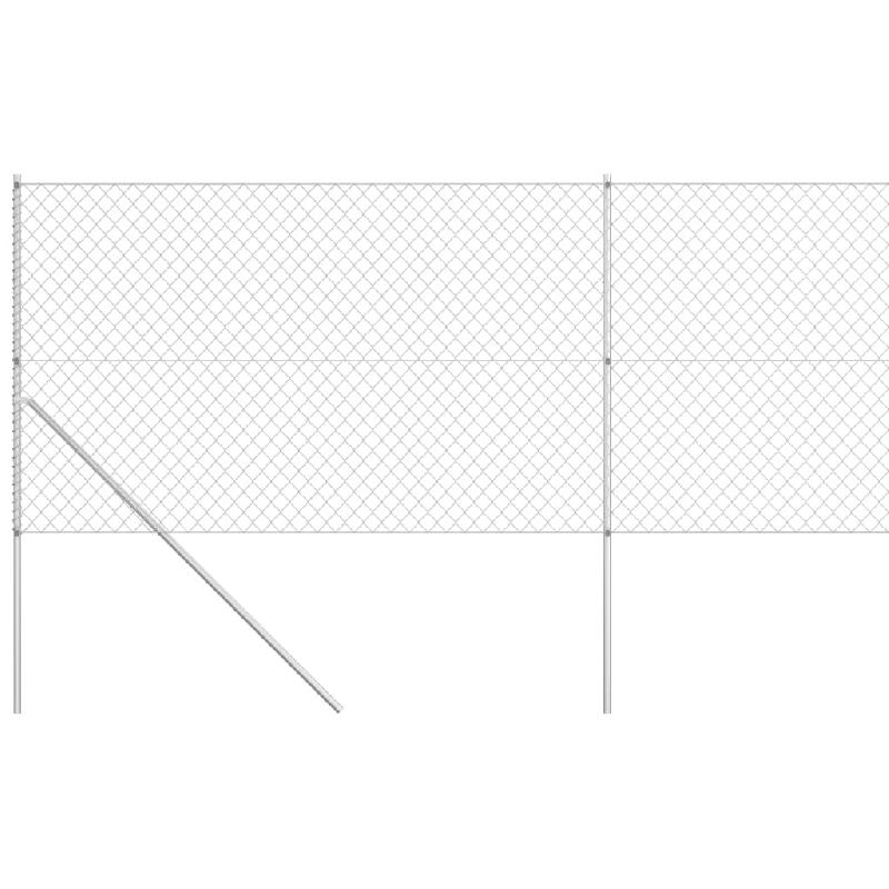 Vidaxl clôture à mailles avec poteaux acier galvanisé 15x1,5 m argenté 145752_1