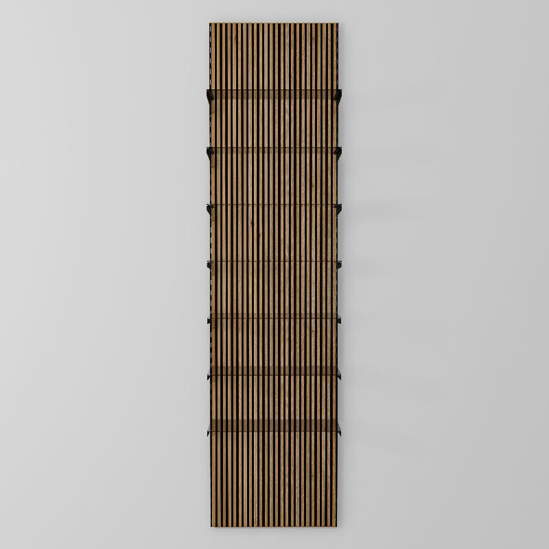 Élément de départ Vertigo chêne clair/noir 7 tablettes verre L60xH240cm_1