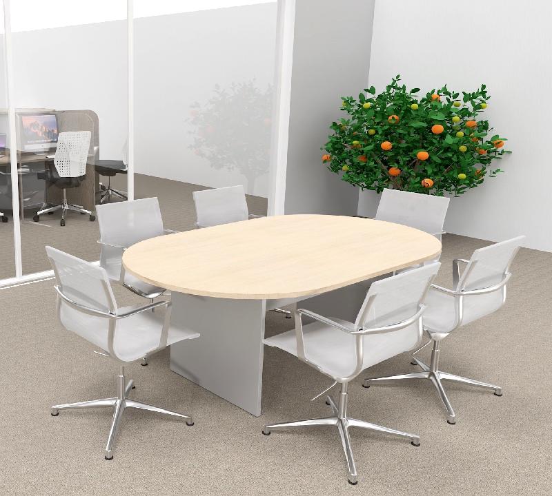 Table de réunion ovale Kate - Mobel Linea - 200, Chêne moyen_1