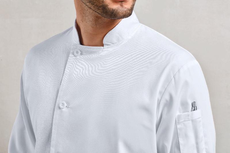Veste chef cuisinier manches longues Essential - PR901 - Polyester/coton, col mandarin, lavage industriel 85°C_1