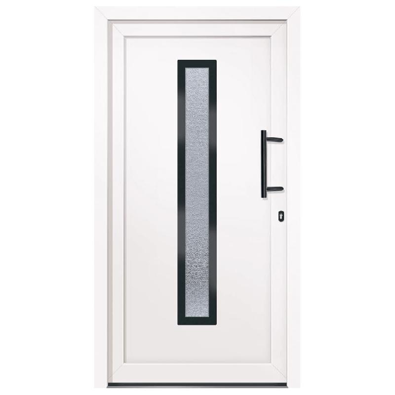 Vidaxl porte d'entrée blanc 108x200 cm pvc 3157082_1