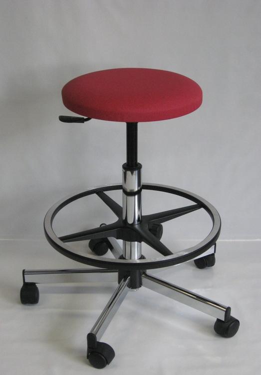 Tabouret médical en vinyle supérieur - assise tendue - 13 coloris - diamètre 33cm_1