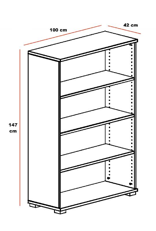Étagère avec 3 tablettes - Mobel Linea - Blanc pastel_1