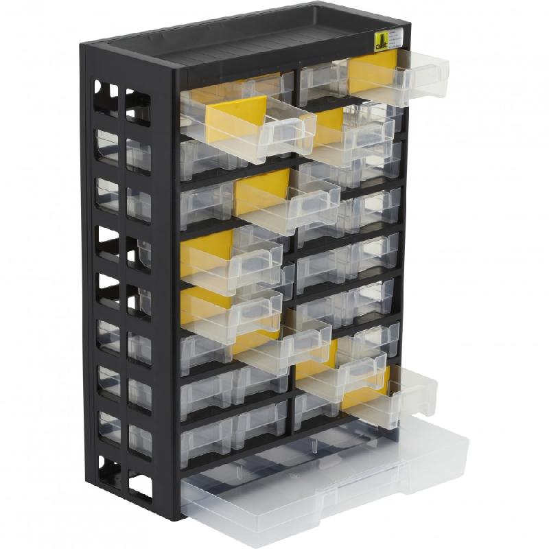 Casier à vis plastique 33 tiroirs - 43.5 x 30.3 x 13.6 cm - Structure plastique avec séparateurs amovibles_1