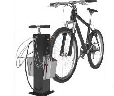 Station de réparation et gonflage compacte, adaptée aux espaces publics - Outils intégrés et QR code - PRS-SV20_1