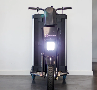 Triporteur électrique Cobrane P1 avec chariot Vileda - Charge 100kg - Pour opérations de nettoyage optimisées_2