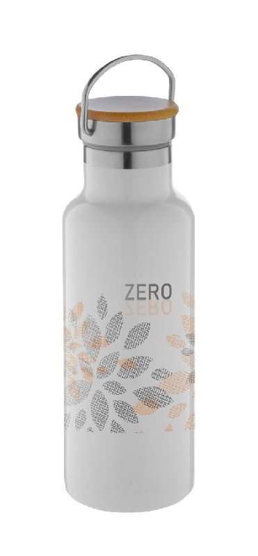 Thermos isotherme double paroi en acier inoxydable - 500 ml - Couvercle en bambou - Sublimation_1