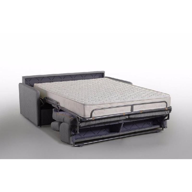 Canapé convertible express ECLIPSE - 140 cm - Matelas 18 cm - Tissu gris silex - Ouverture rapide_1