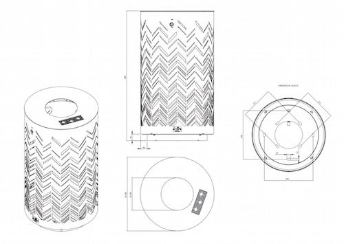 Corbeille CHARM - Poubelle publique The Italian Lab - Ø 455 mm, H800 mm - 80L, 25,1 kg_1