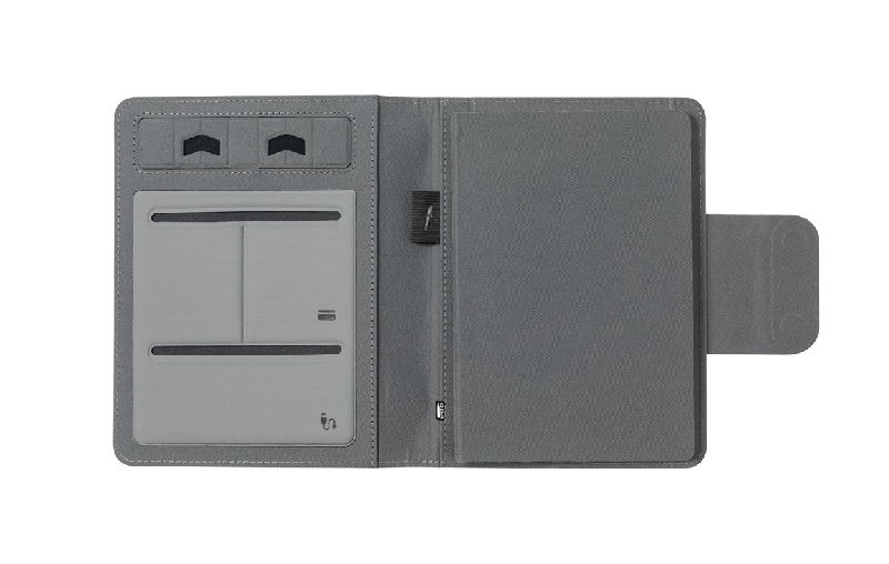 Porte-documents RPET - Format A5 avec bloc-notes, chargeur magnétique 10W, powerbank 5000 mAh et support téléphone_1