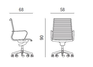 Fauteuil de bureau design en résille blanc - Dossier standard Mesh - Référence 9510 FR201 - Fabriqué en Italie_1