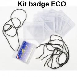 Kit éco cordon + badge - kitbadgeeco - 10 porte-badges format CB 86x54 - 100 lacets gris_1
