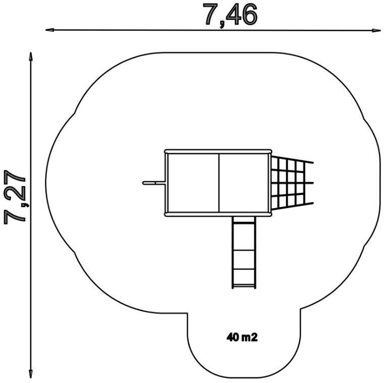Structure maison moderne en acier inoxydable pour aire de jeux - Conforme EN1176 - Référence BT16035_1
