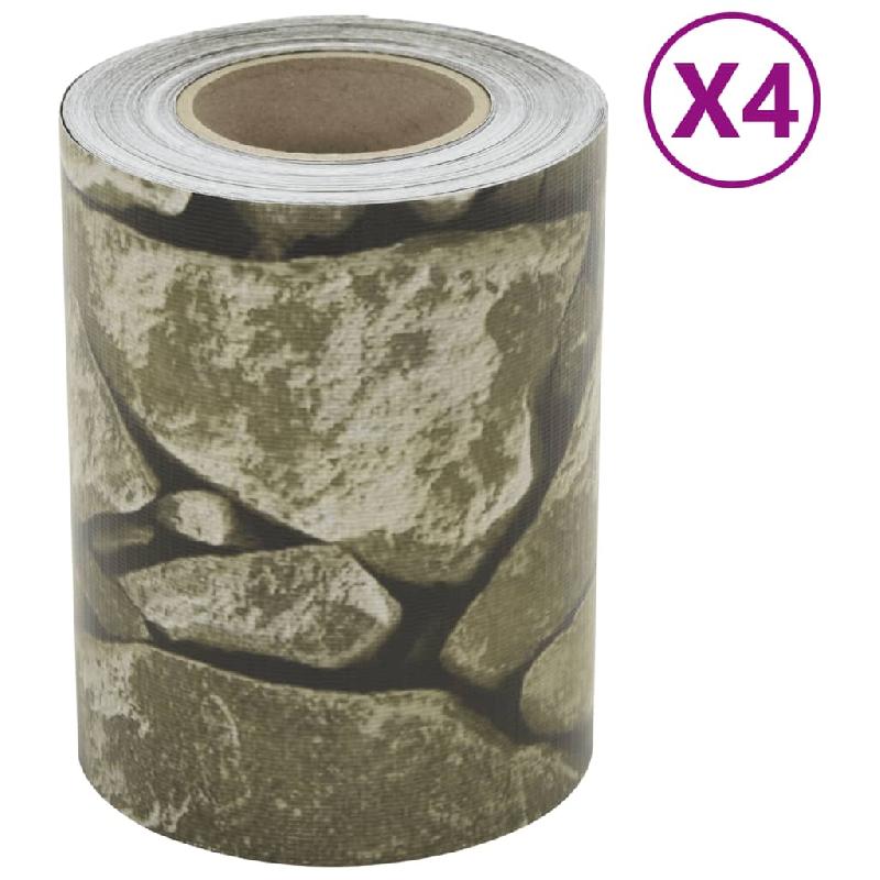Vidaxl écrans d'intimités de jardin 4 pcs aspect de pierre gris pvc 3294934_1