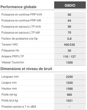 Beta G80IO - Groupe électrogène industriel Genmac - 80 kVA PRP - Châssis renforcé et tableau IP65_1