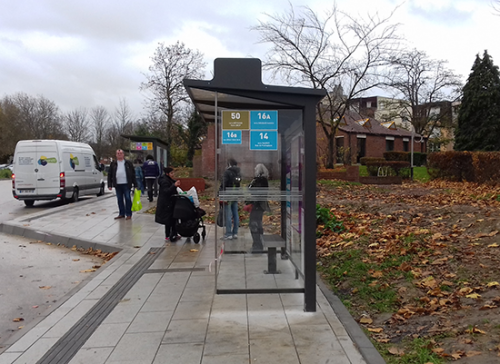 Abri bus helios standard / structure en acier / avec banquette / 370 x 150 cm_1