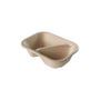 Boîte en bagasse non blanchie - Bio Futura - 1000 ml avec 2 compartiments - longueur 220 mm - CLEZMB2C_1