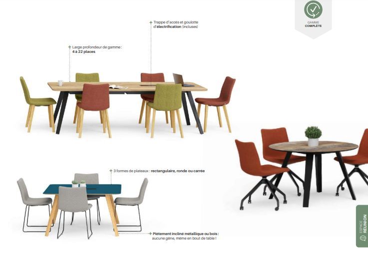 Bureau de réunion - Gamme ALTITUDE - Table configurable, 4 à 22 places, 16 coloris disponibles_1