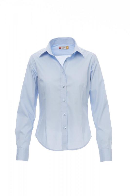 Chemise femme - fil de coton peigné très fin, coupe cintrée, col italien - MANAGER LADY 001021-0334 - Payper_1