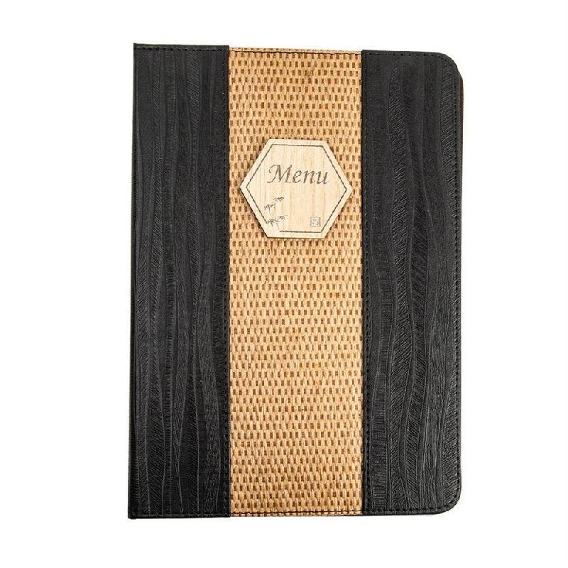 Protège menu 8 volets PVC noir 22x31cm_1