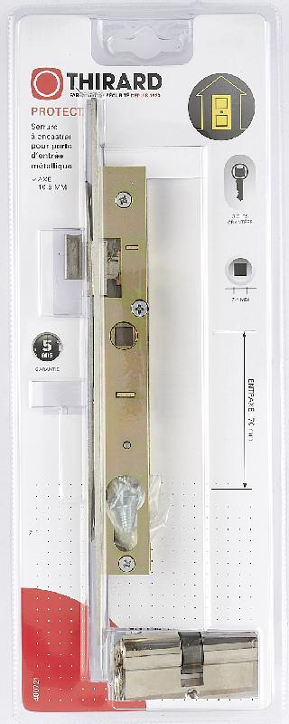 Serrure encastrée THIRARD - cylindre standard nickelé 30x30 mm - axe 10.5 mm_1