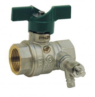 Vanne f/f poignée verte nf 26/34 à purge - 301282_1