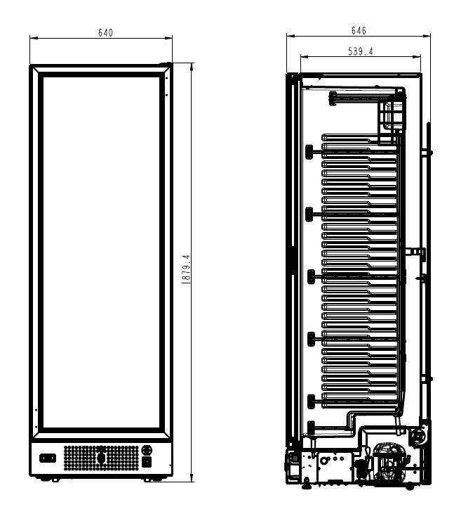 Congélateur 1 porte en verre noir 382l l640 négative 7464.0064 COMBISTEEL_1